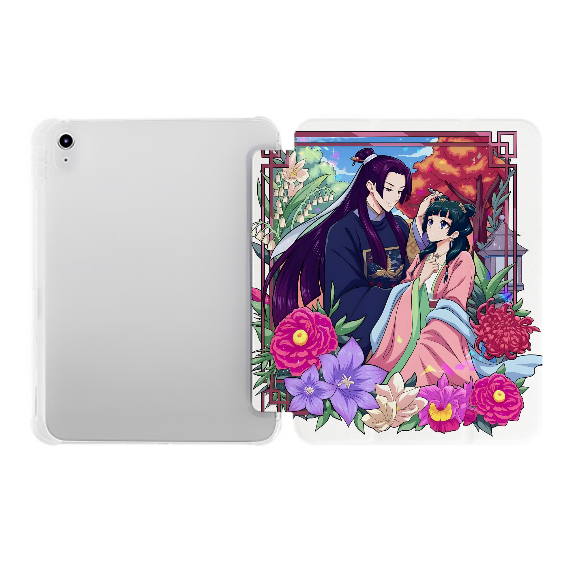 （画像用） 薬屋のひとりごと The Apothecary Diaries IPad ケース ペン収納付き 三つ折りスタンド PUレザー×シリコン 対応機種9.5/10.5/10.9インチ